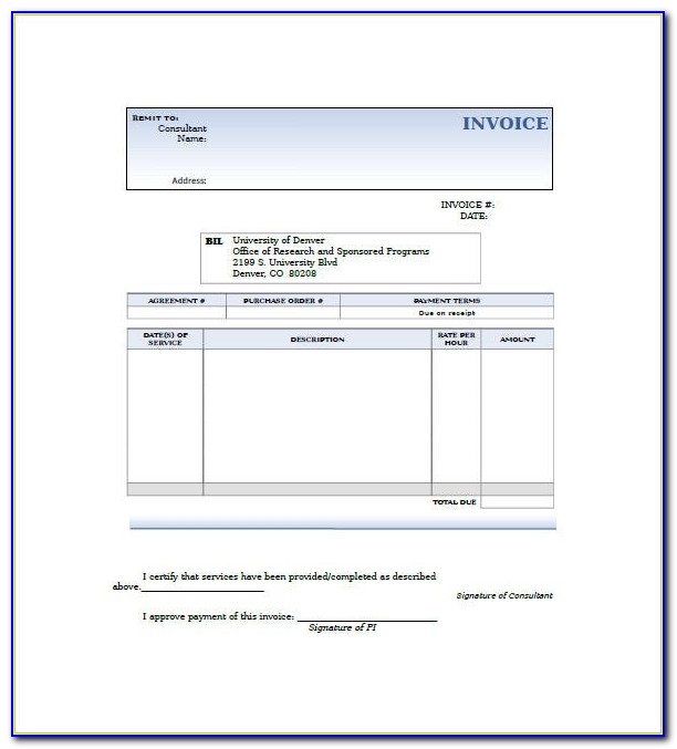 Consulting Contract Invoice Template