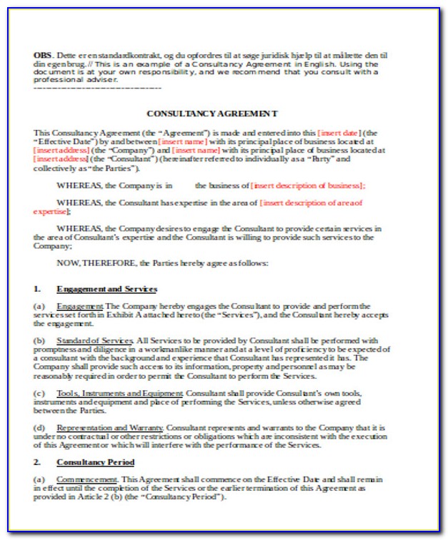 Consulting Retainer Agreement Templates