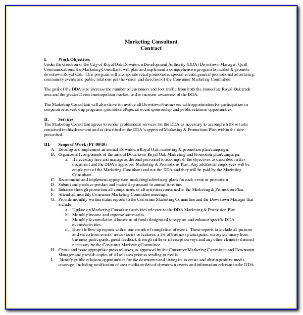 Consulting Service Agreement Template Free