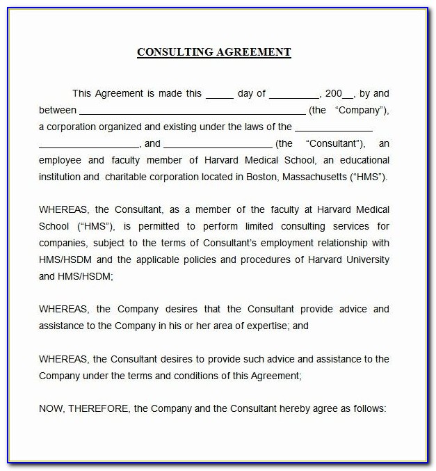 Consulting Services Agreement Template Free