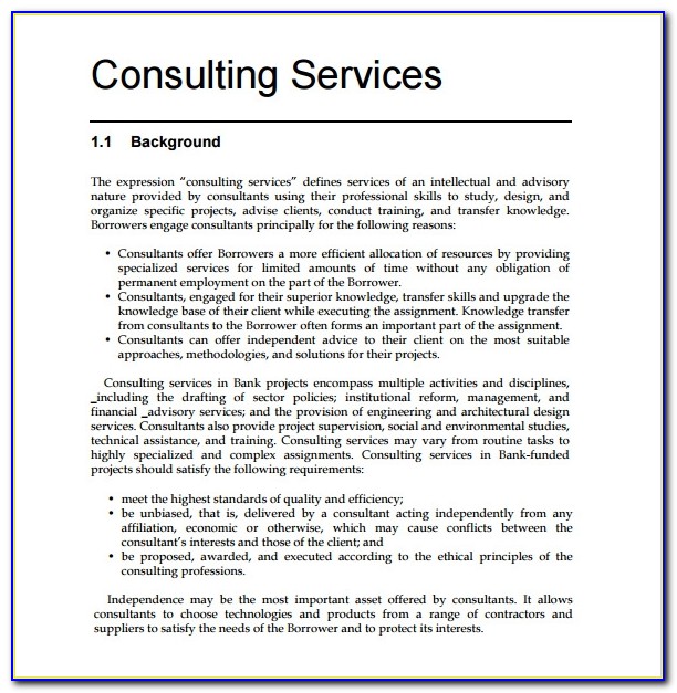 Consulting Terms And Conditions Template