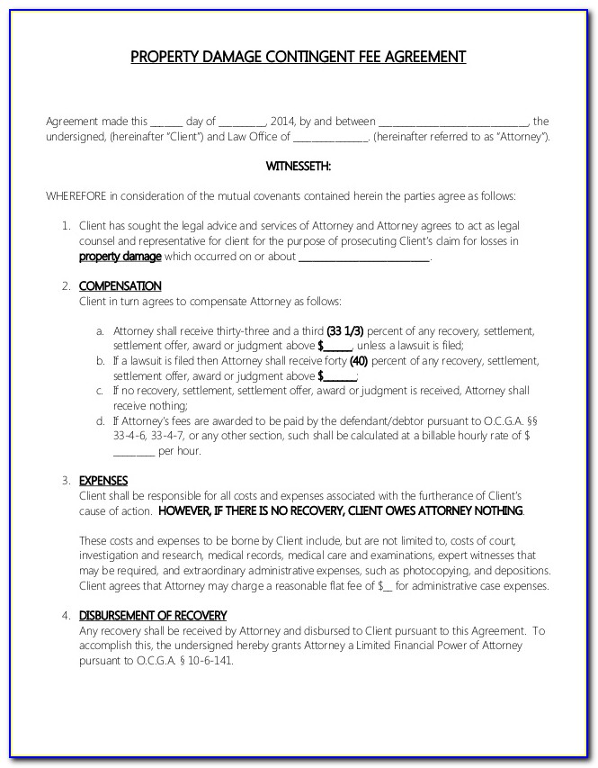 Contingency Fee Agreement Template Uk