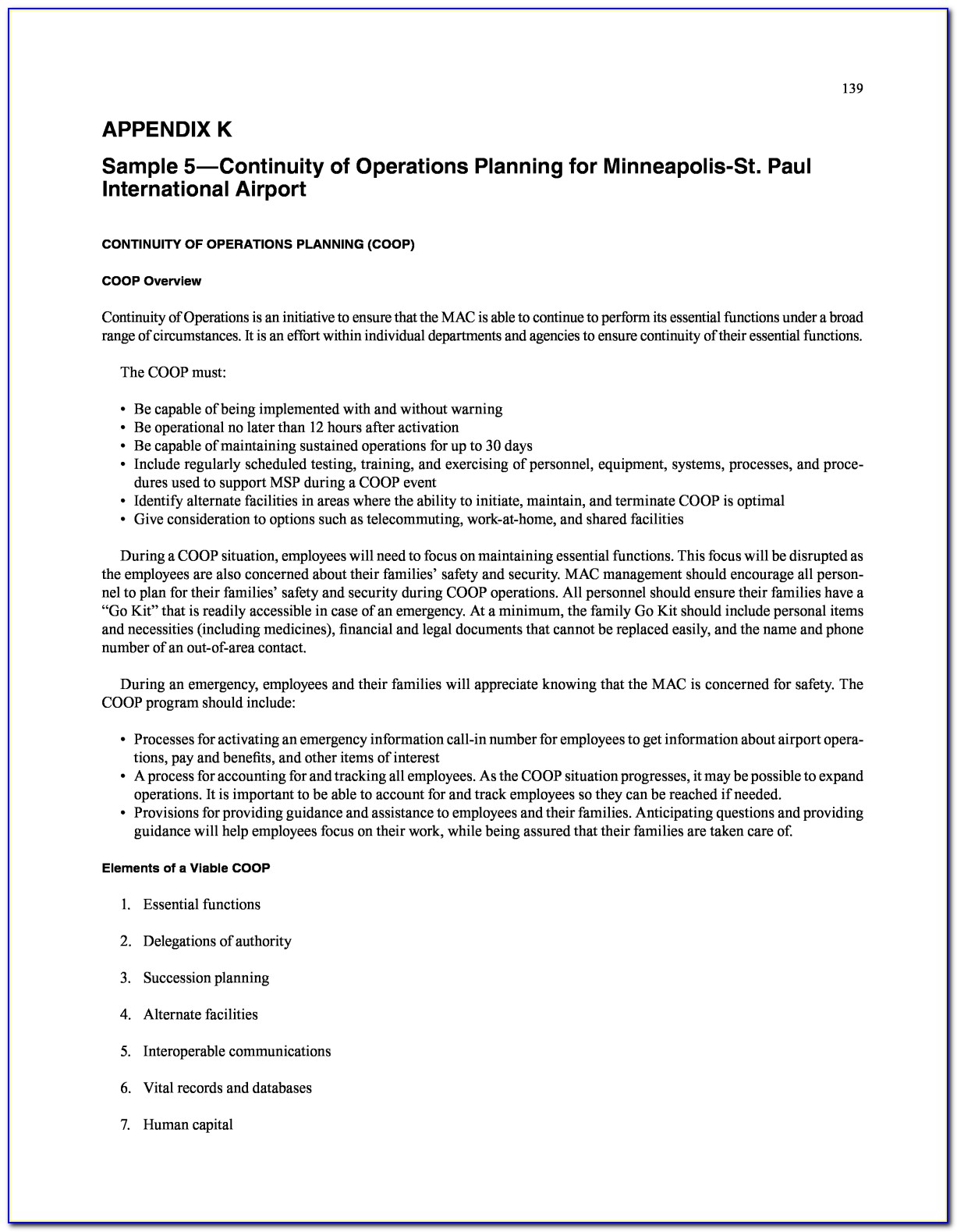 Continuity Of Operations Plan Template Fema