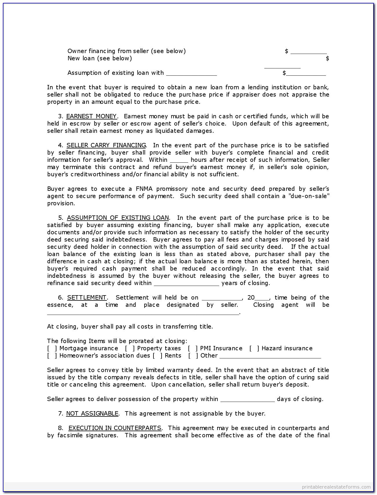 Contract For Deed Texas Sample