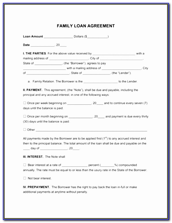 Contract For Lending Money Templates