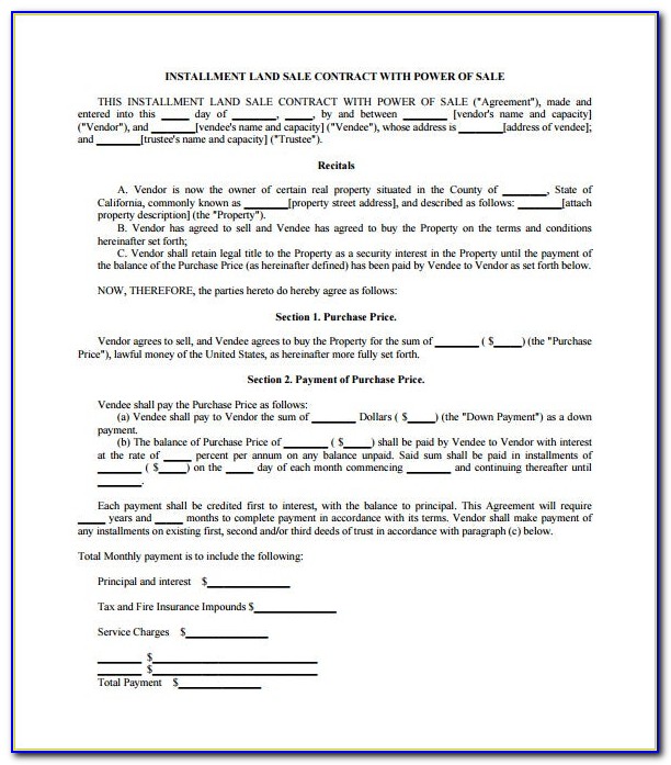 Contract For Sale Of Land 2005 Template