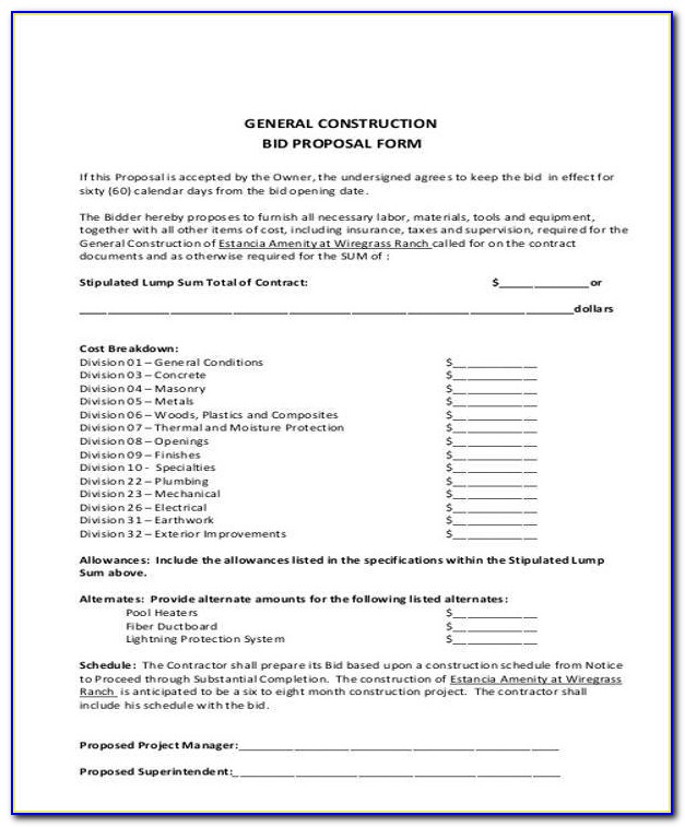 Contract Proposal Template Word