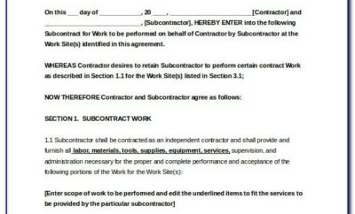 Contract Template For Contractors