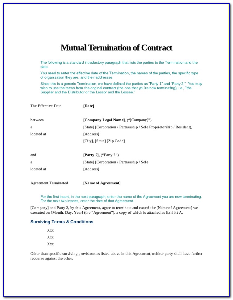 Contract Work Agreement Format