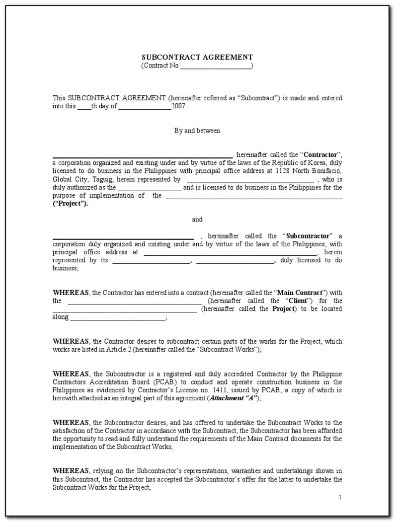 Contract Workers Agreement Template