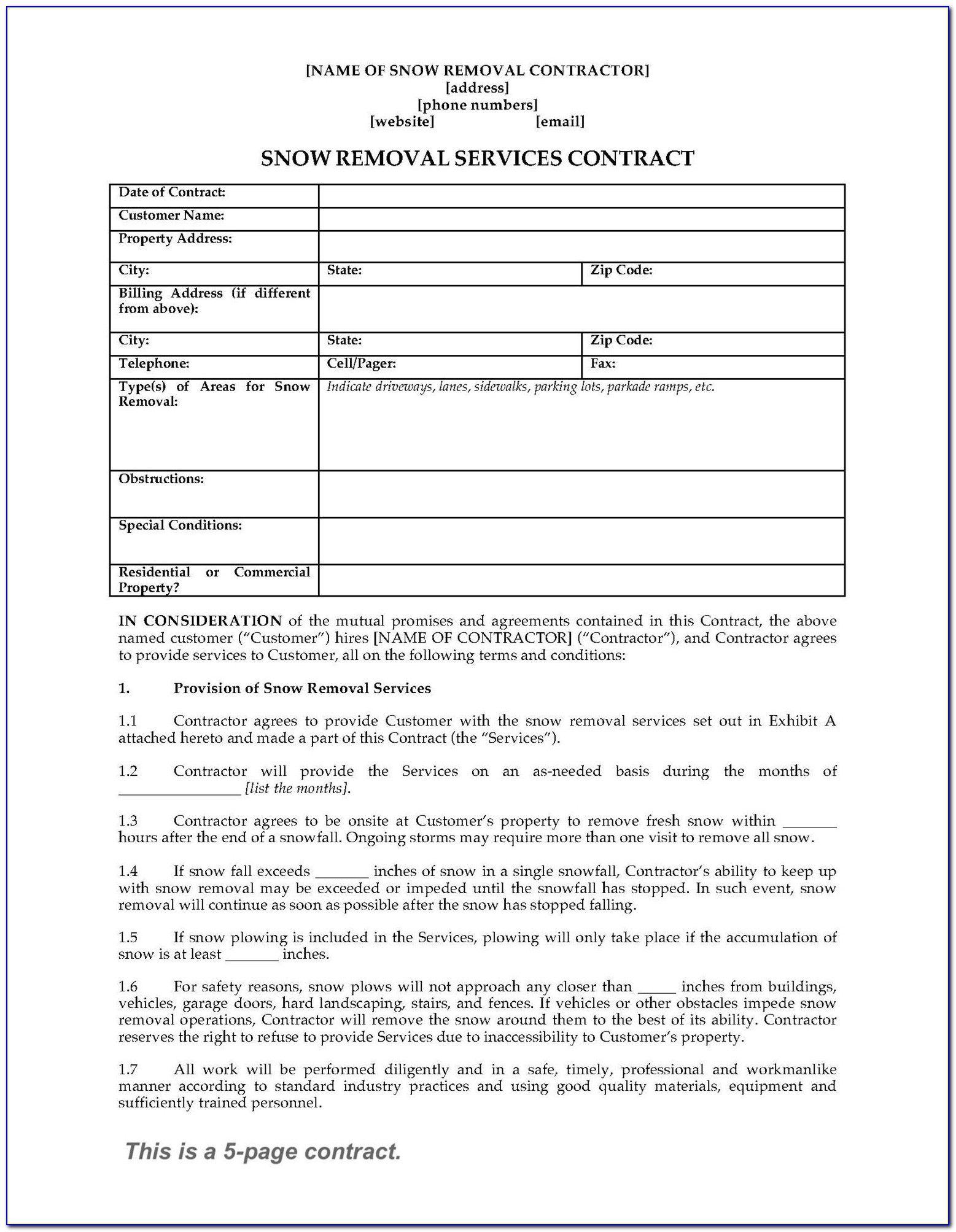 Contractor Agreement Template Nsw