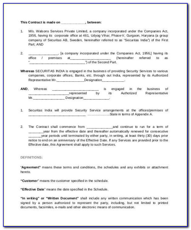 Contractor Contract Template Uk Free