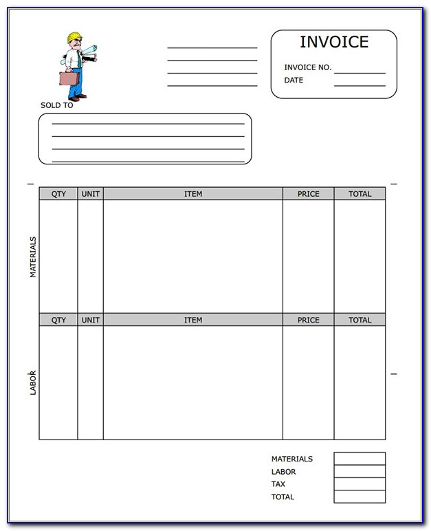 Contractor Invoice Template Excel Free