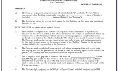 Contracts For General Contractors Template