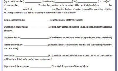 Contractual Employee Agreement Sample Contract