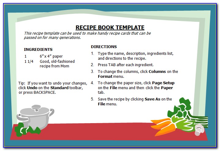 Cookbook Template Microsoft Word