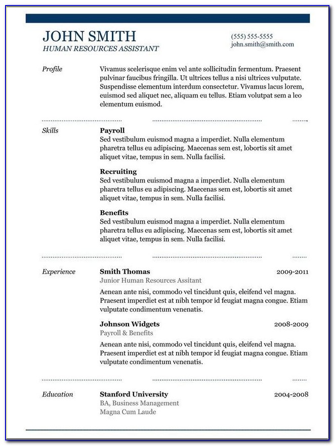 Copy And Paste Resume Format