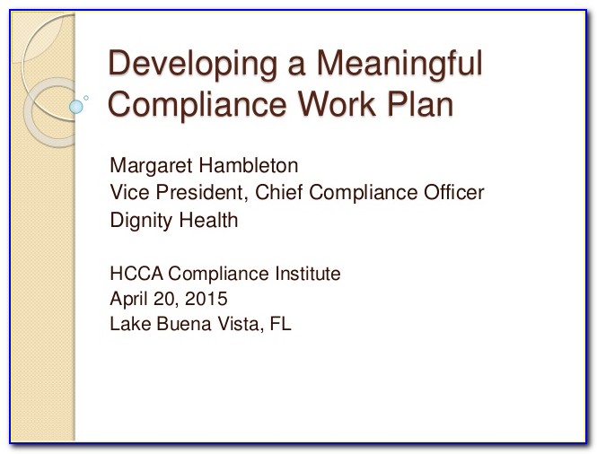 Corporate Compliance Program Template