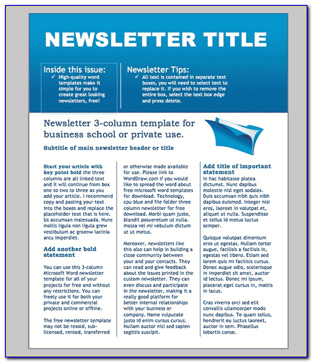 Corporate Newsletter Templates Word