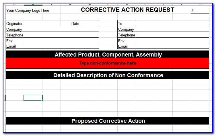Corrective Action Plan Template Excel
