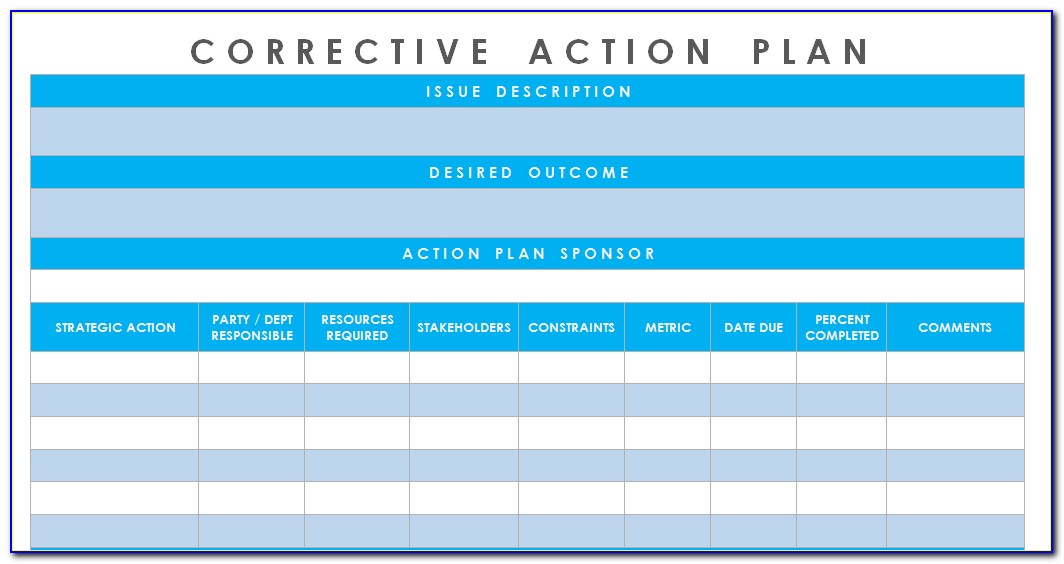 Corrective Action Templates Excel