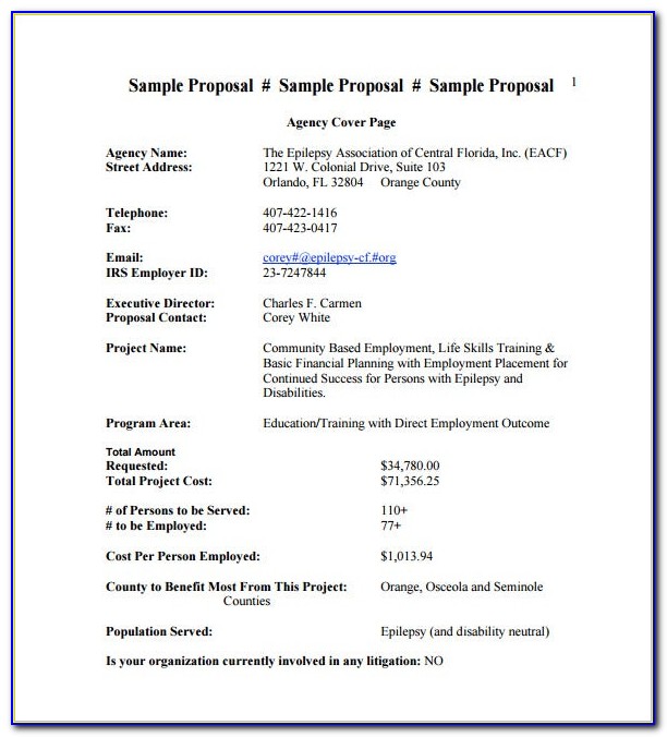 Cost Proposal Template Excel