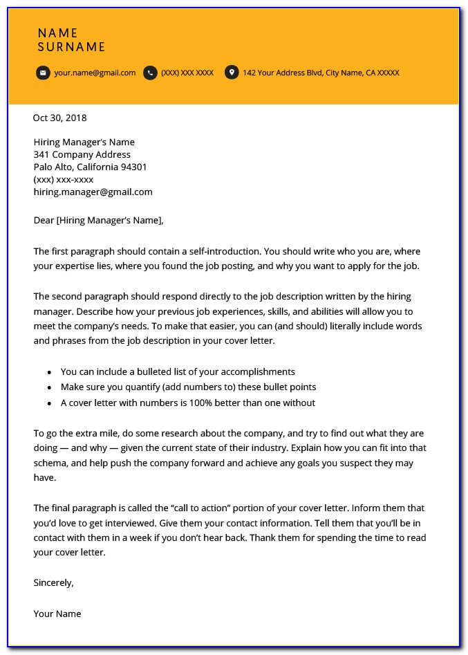 Cover Letter Free Templates And Samples