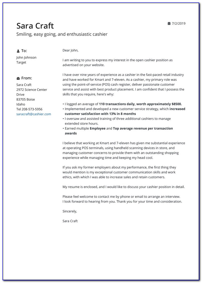 Cover Letter Template Free Online