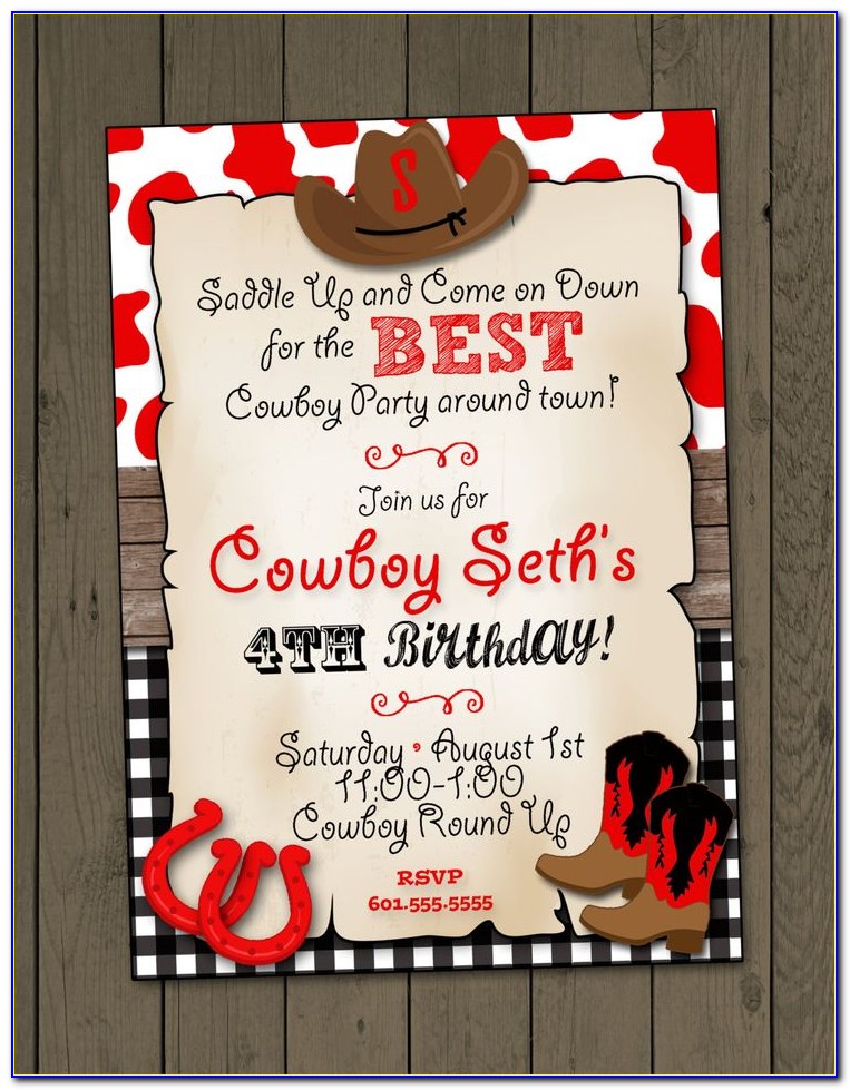 Cowboy Themed Invitation Templates Free