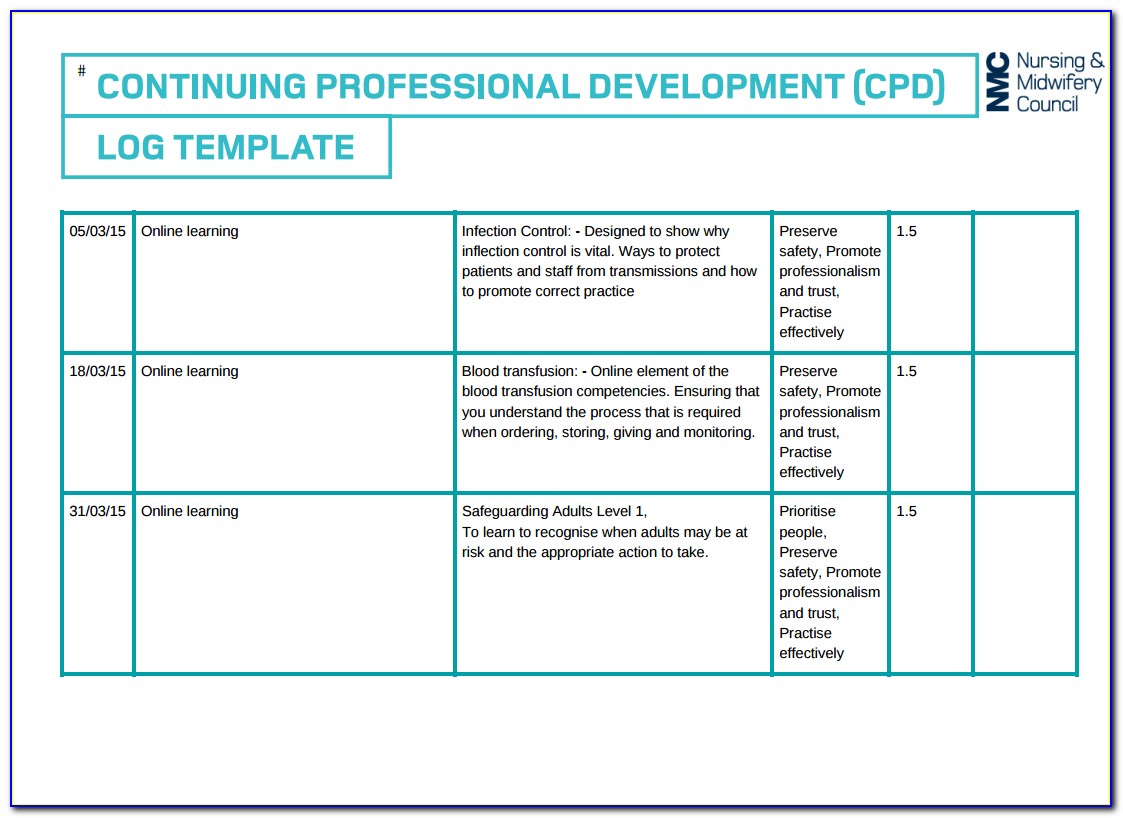 Cpd Nursing Portfolio Examples