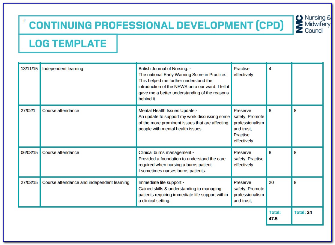 Cpd Nursing Portfolio Template