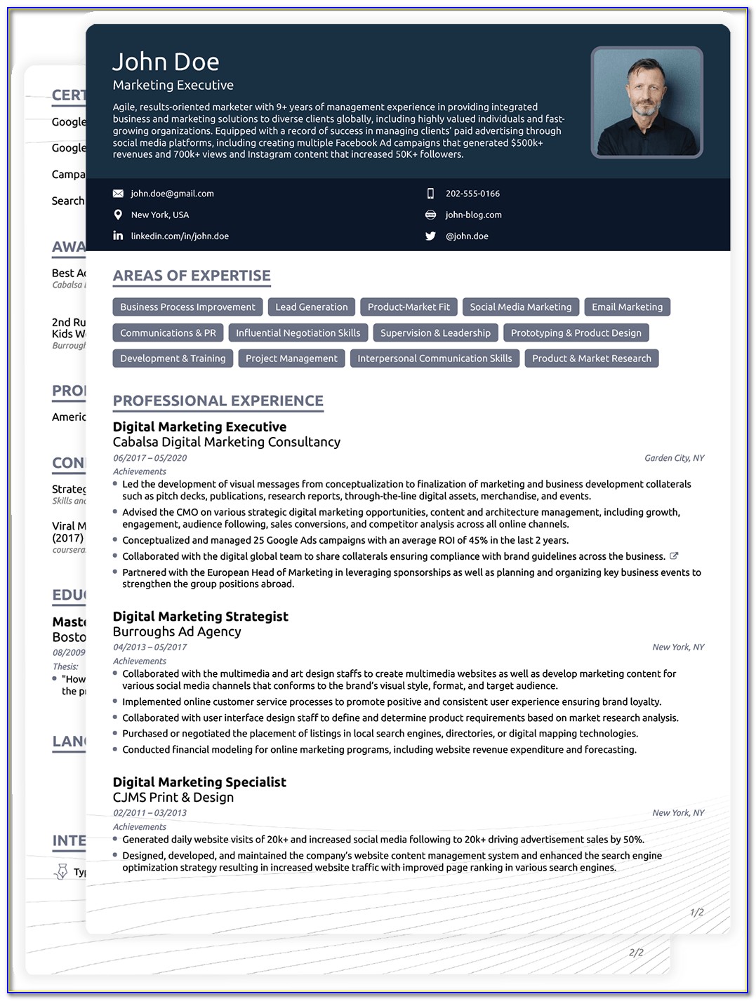 Creative Cv Templates Free Download Word Document