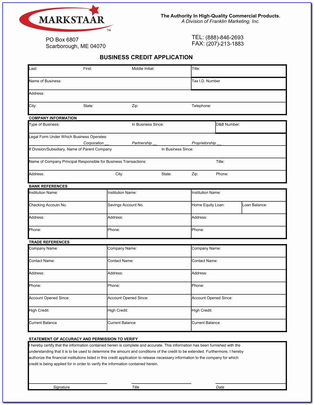 Credit Application Template Excel
