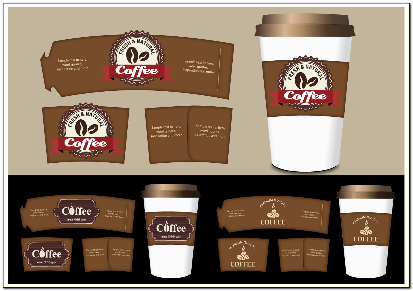 Cup Sleeve Template Vector