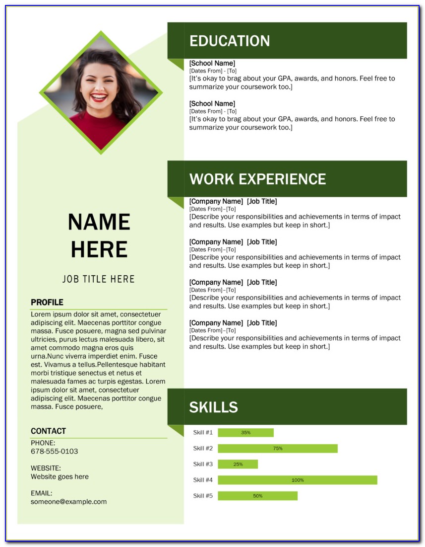 Curriculum Vitae Template For First Job