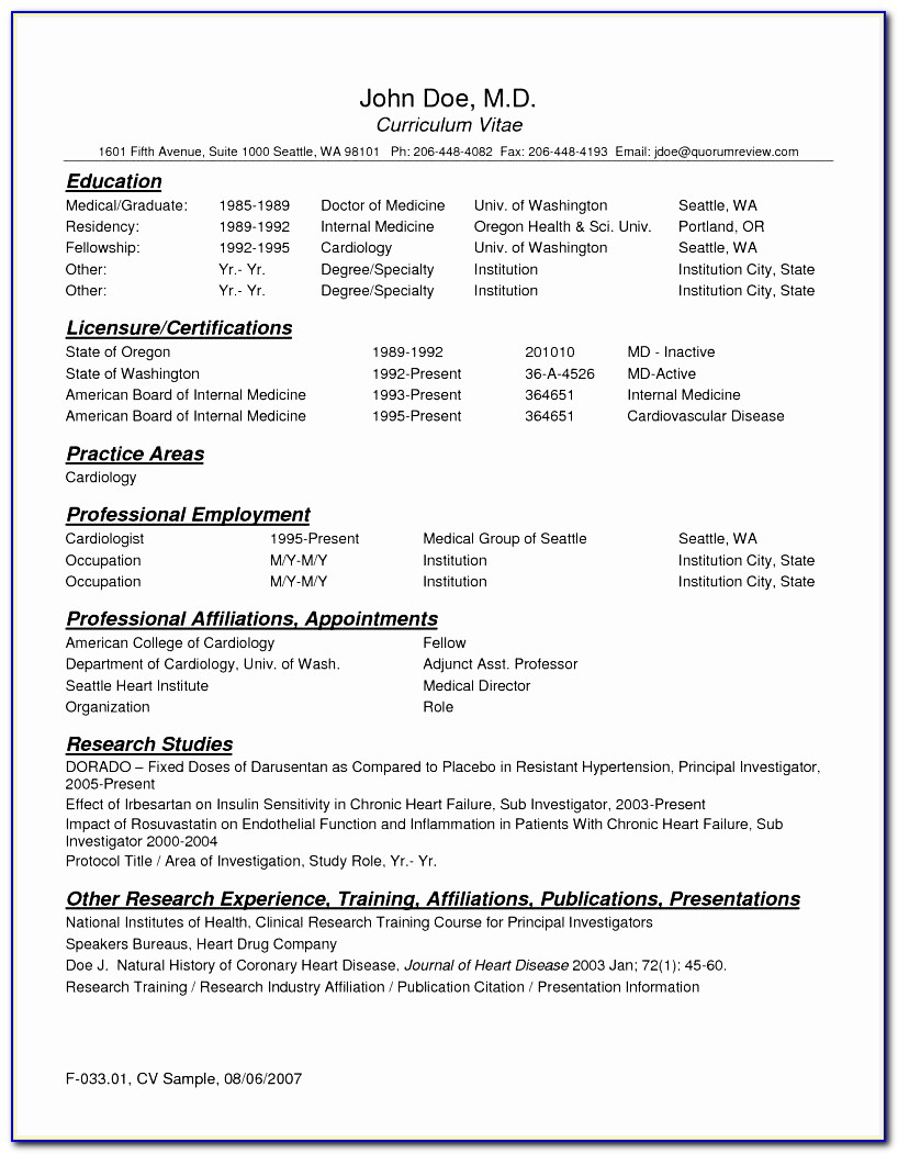 Curriculum Vitae Template Word South Africa