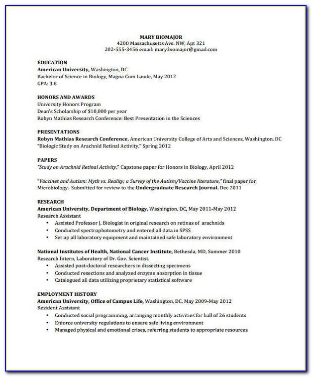 Curriculum Vitae Vs Resume Format