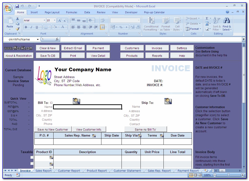 Customer Database Template Excel 2007