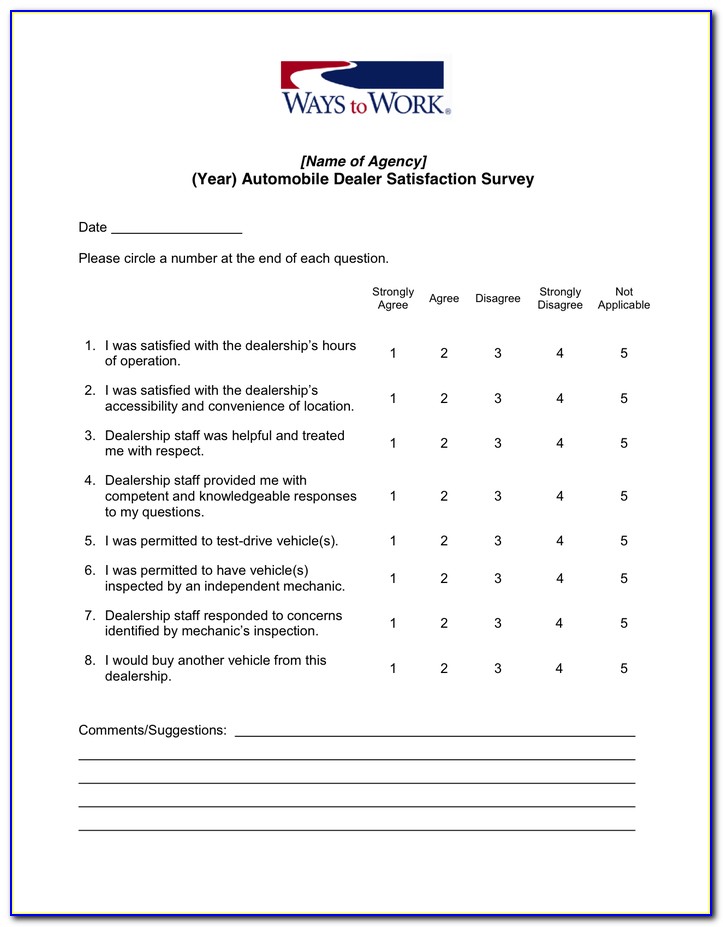 Customer Satisfaction Survey Form For Construction