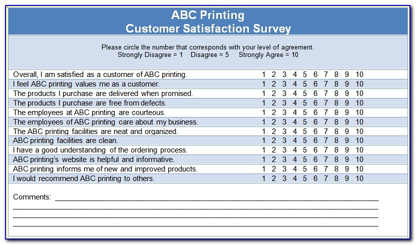 Customer Satisfaction Survey Question Samples