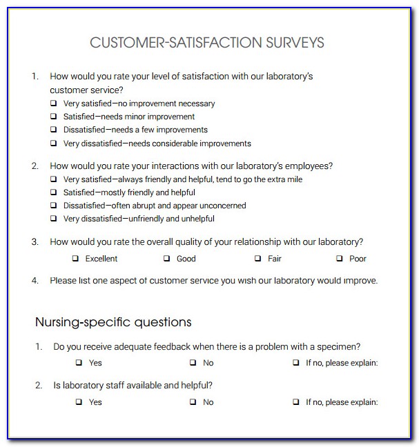 Customer Satisfaction Survey Templates Microsoft