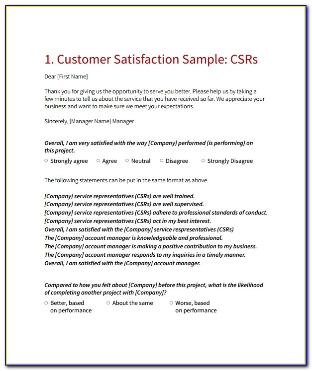 Customer Survey Cover Letter Sample