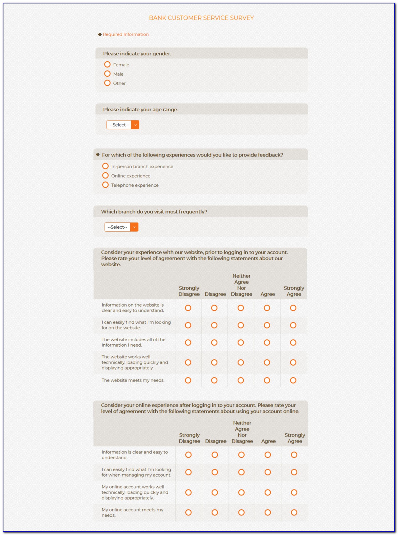 Customer Survey Questionnaire For Restaurant
