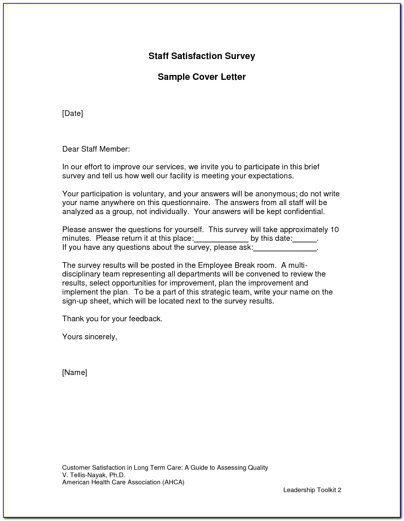 Customer Survey Sample Letter