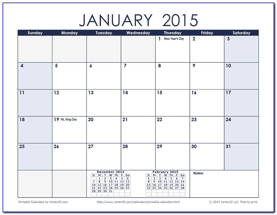 Customizable Excel Calendar Template