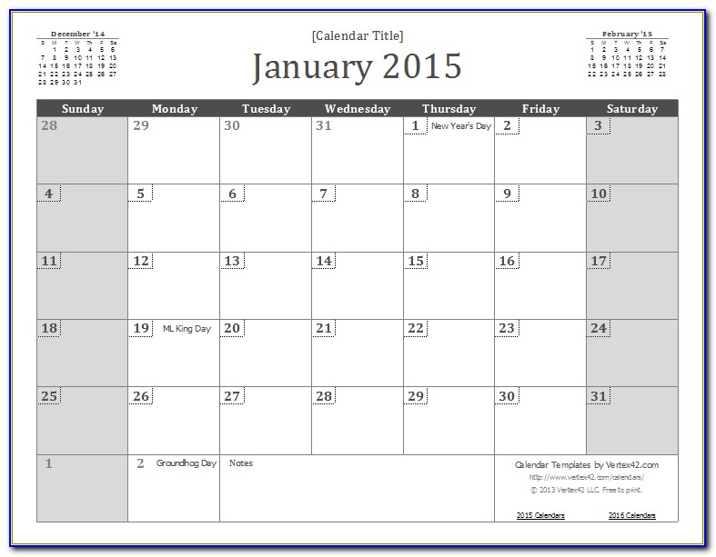 Customize Calendar Template 2016