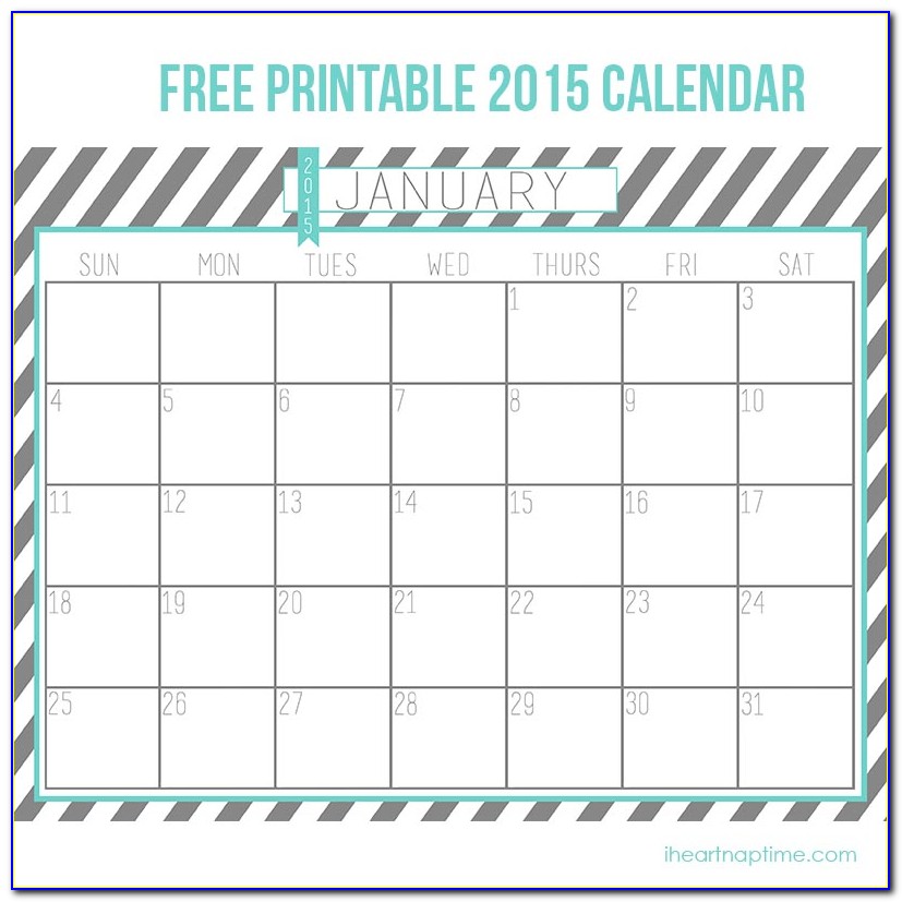 Customized Calendar Template 2015