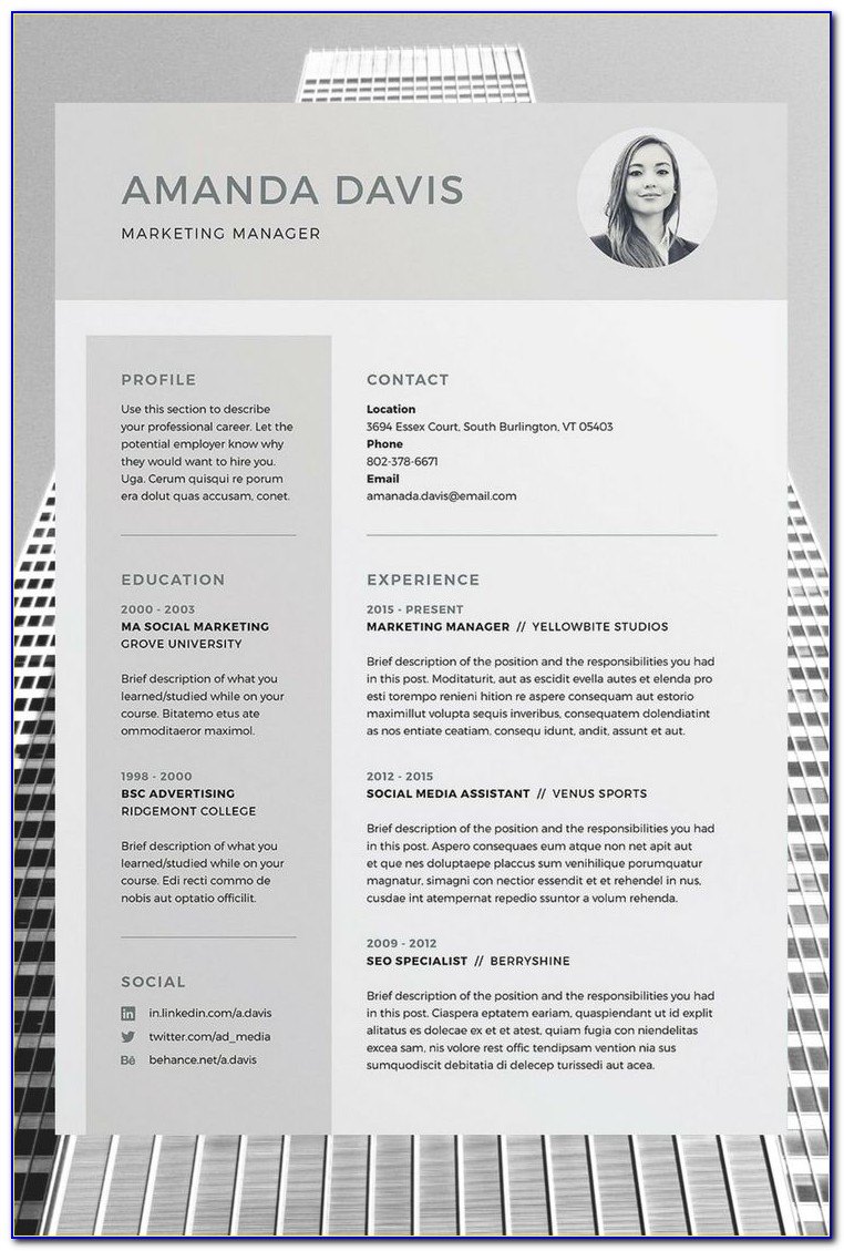Cv Templates Free Download Word Document For Freshers