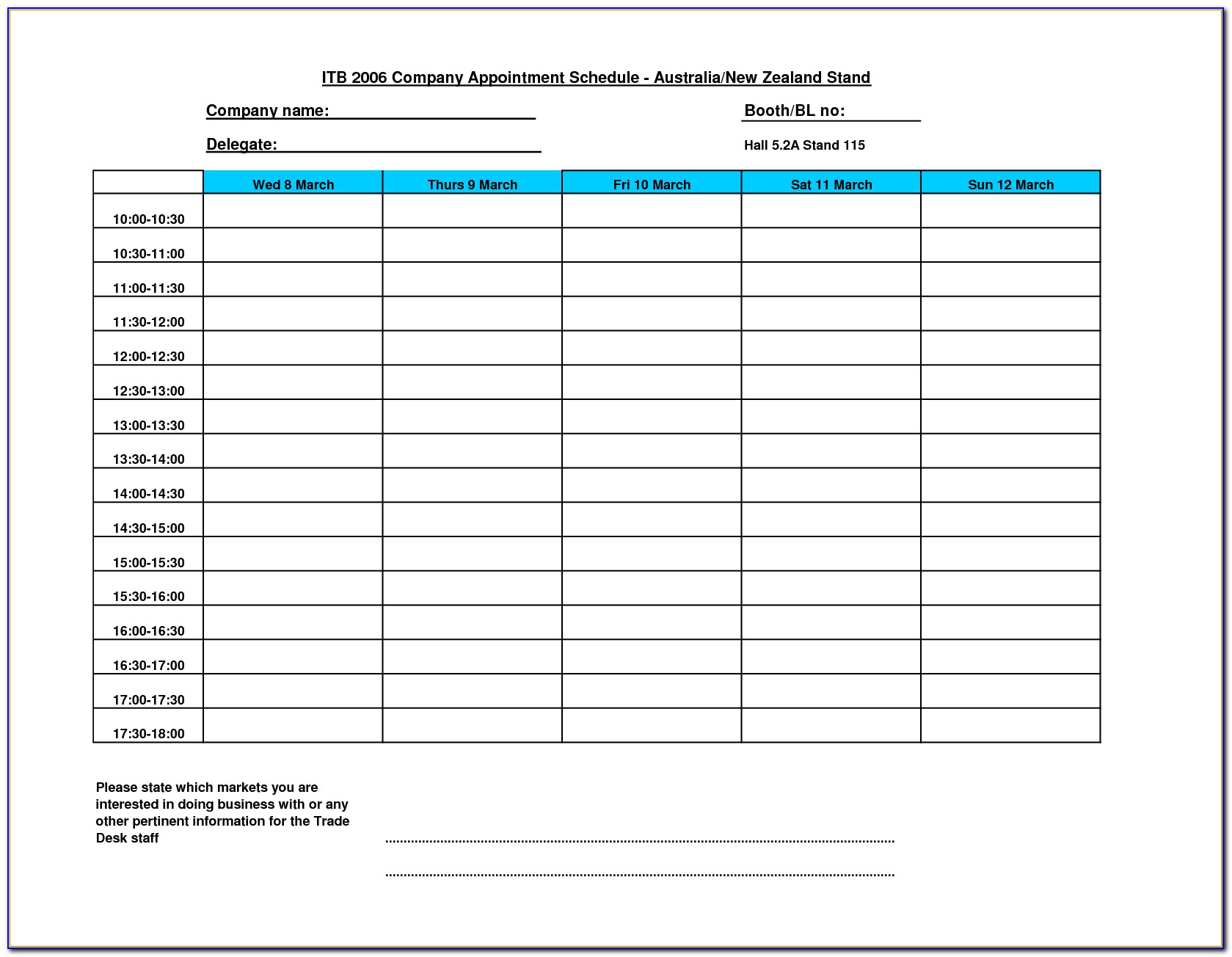 Daily Appointment Book 2019 Printable