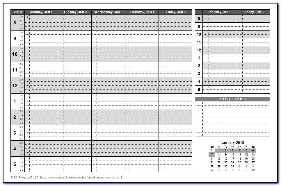 Daily Appointment Calendar Template 2014